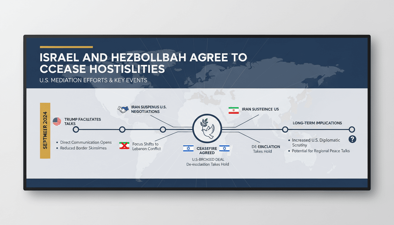 President Trump mediates ceasefire agreement between Israel and Hezbollah.