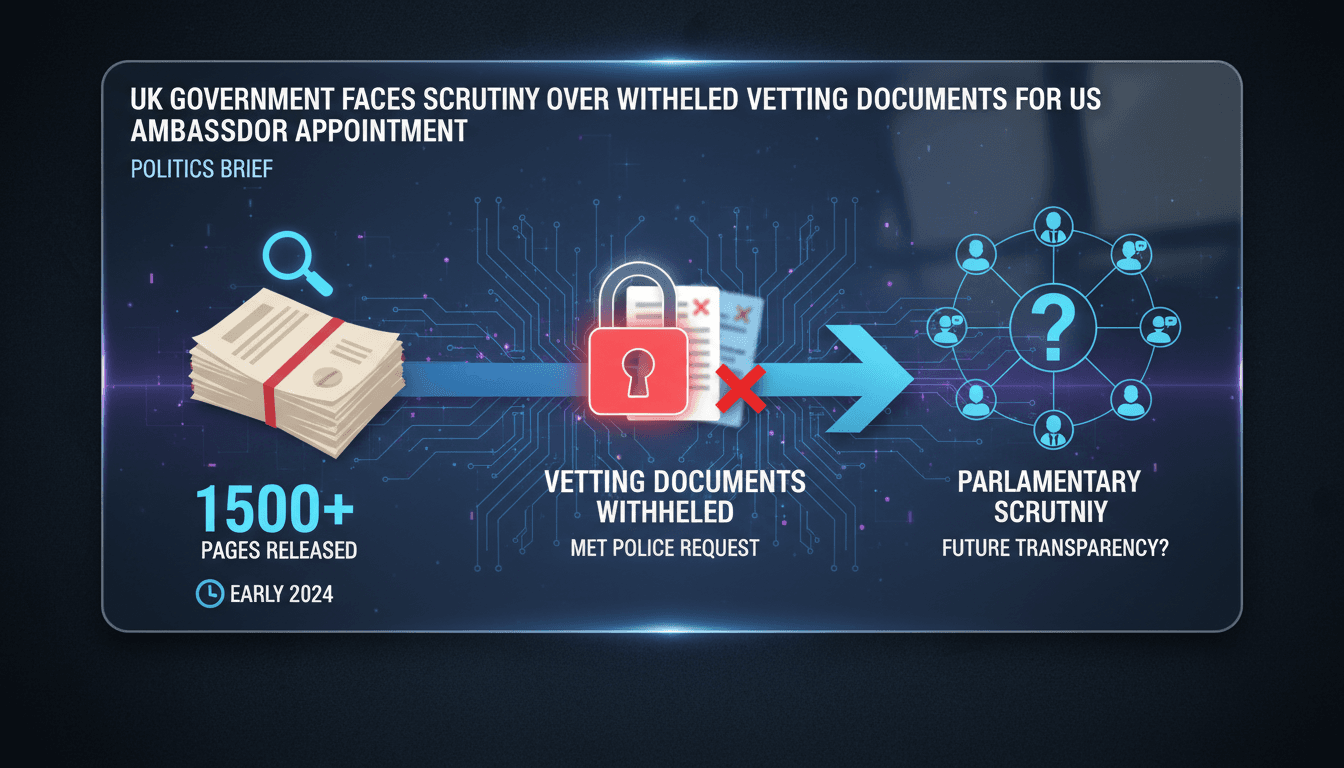 UK Government Faces Scrutiny Over Withheld Vetting Documents for US Ambassador Appointment