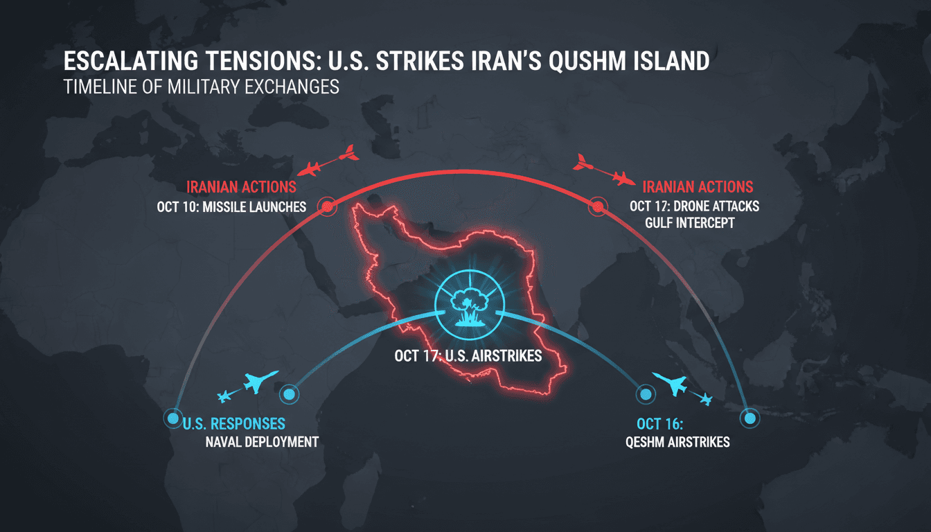 U.S. military airstrike on Iran's Qeshm Island amidst rising tensions