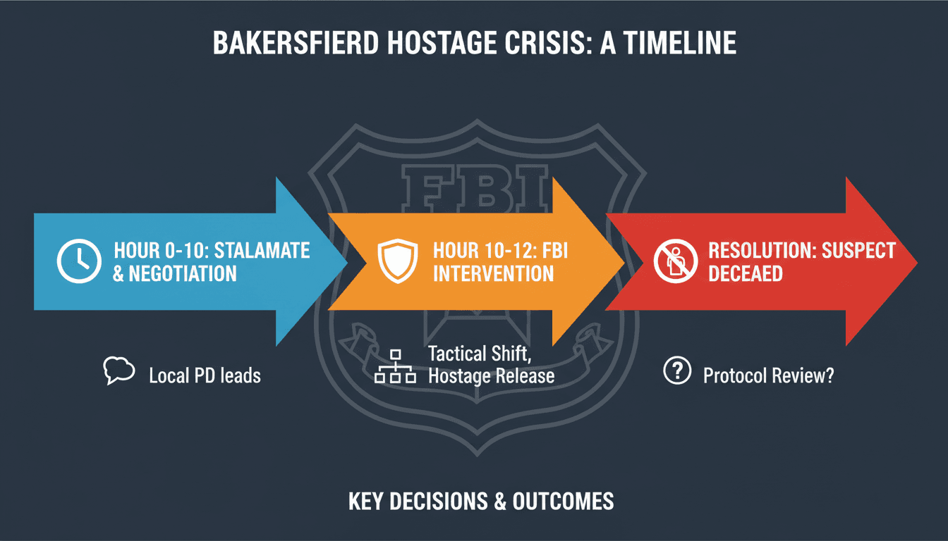 FBI intervenes in Bakersfield bank hostage situation resulting in suspect's death