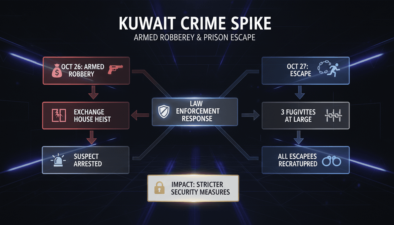 Kuwait experiences surge in crime with armed robbery and prison escape incidents