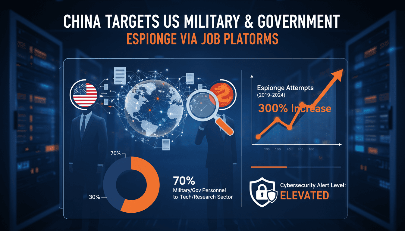 Chinese espionage tactics targeting US military personnel through job platforms.