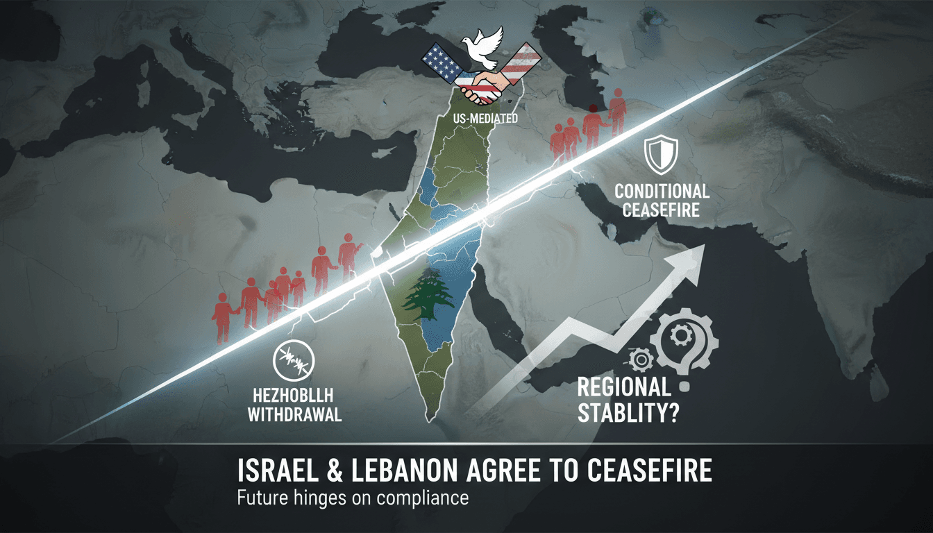 Israel and Lebanon agree to conditional ceasefire mediated by US