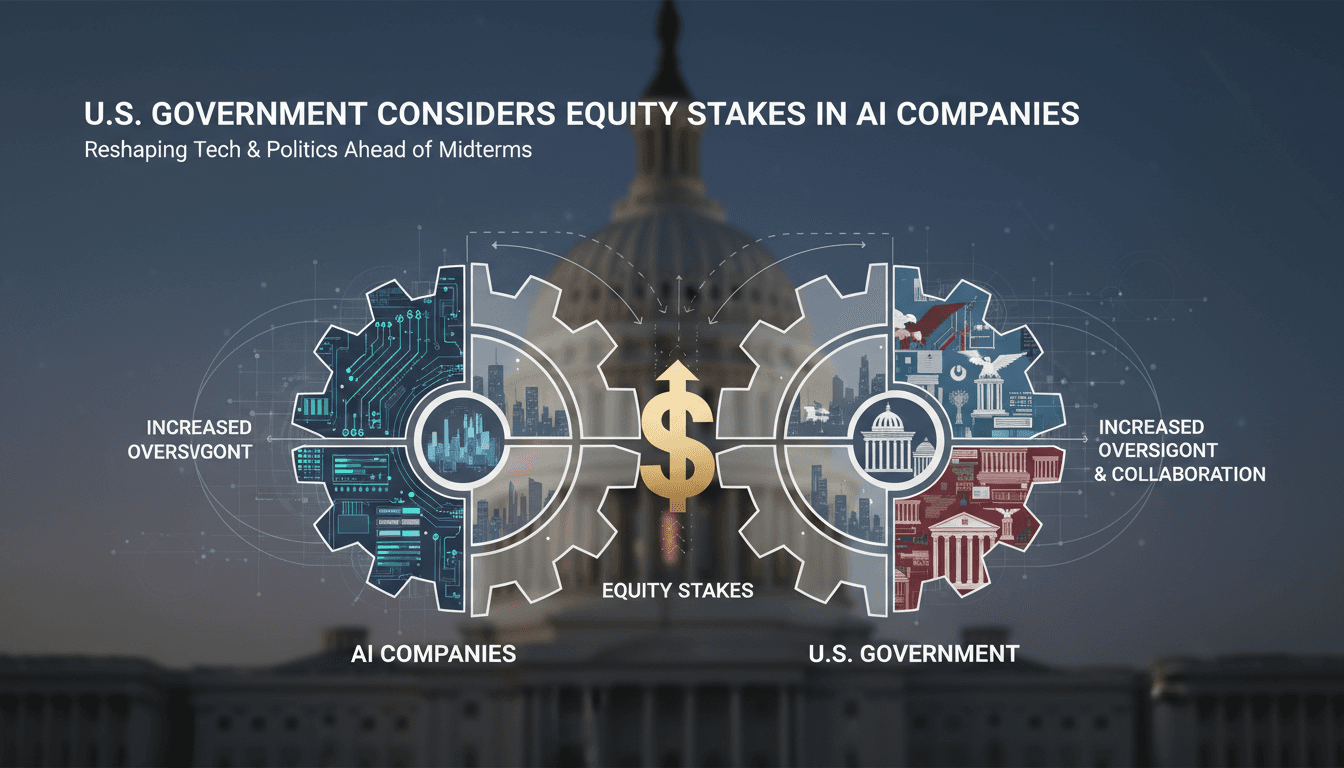 U.S. government officials discussing AI equity stakes with industry leaders.