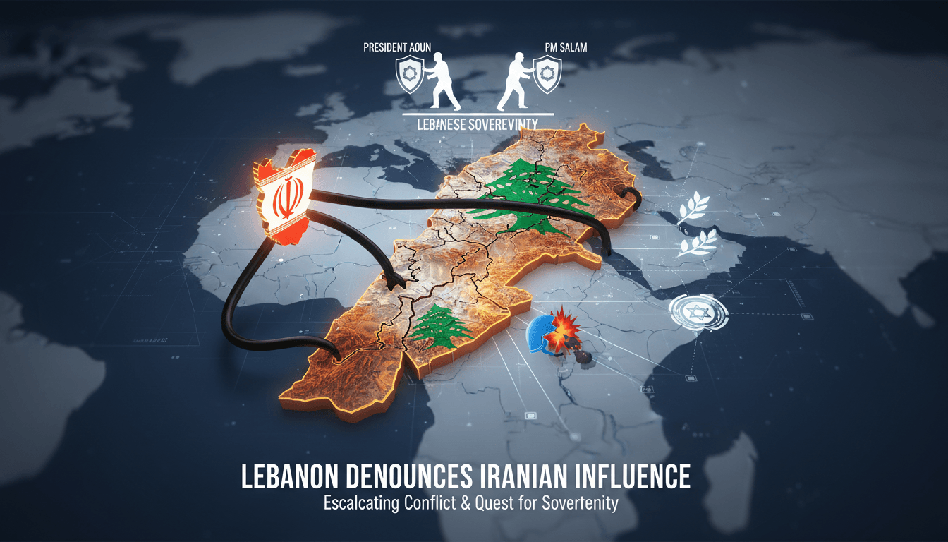 Lebanese leaders addressing the nation on Iranian influence and conflict.