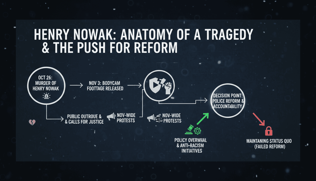 Protesters rallying for police reform following the murder of Henry Nowak.