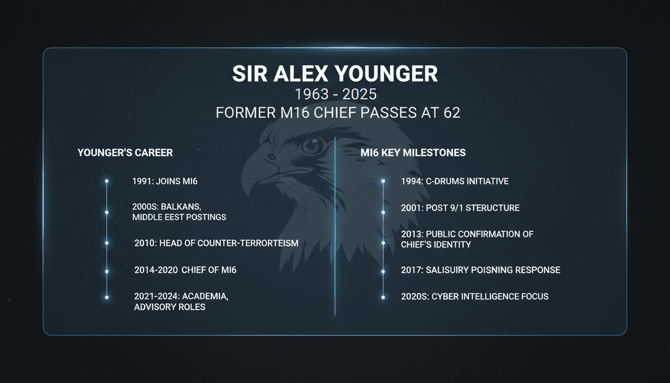 Former MI6 Chief Sir Alex Younger Passes Away at 62