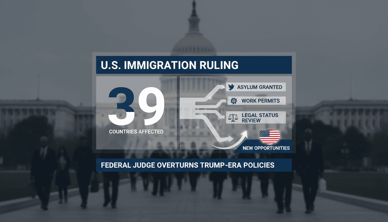 Federal judge ruling on immigration policies affecting 39 countries