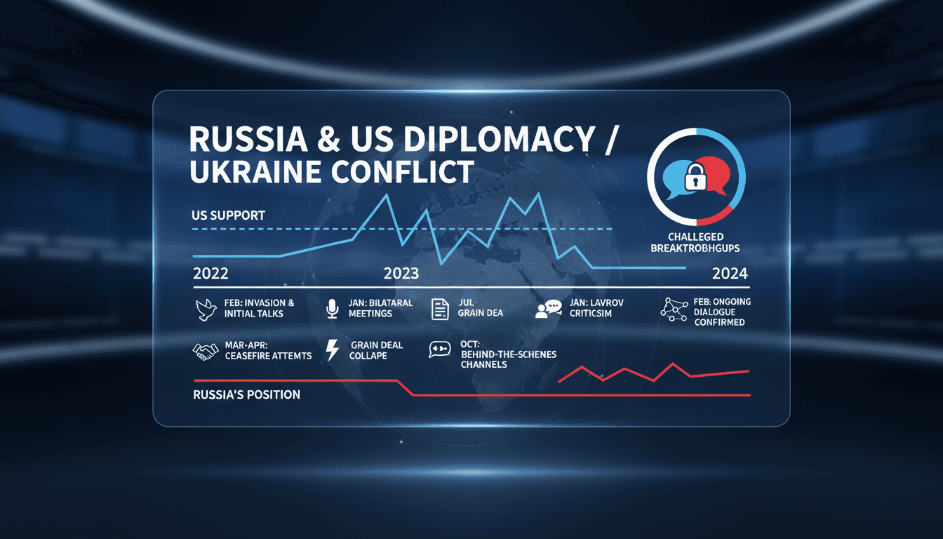 Russian Foreign Minister Sergey Lavrov speaking on US-Russia relations regarding Ukraine.