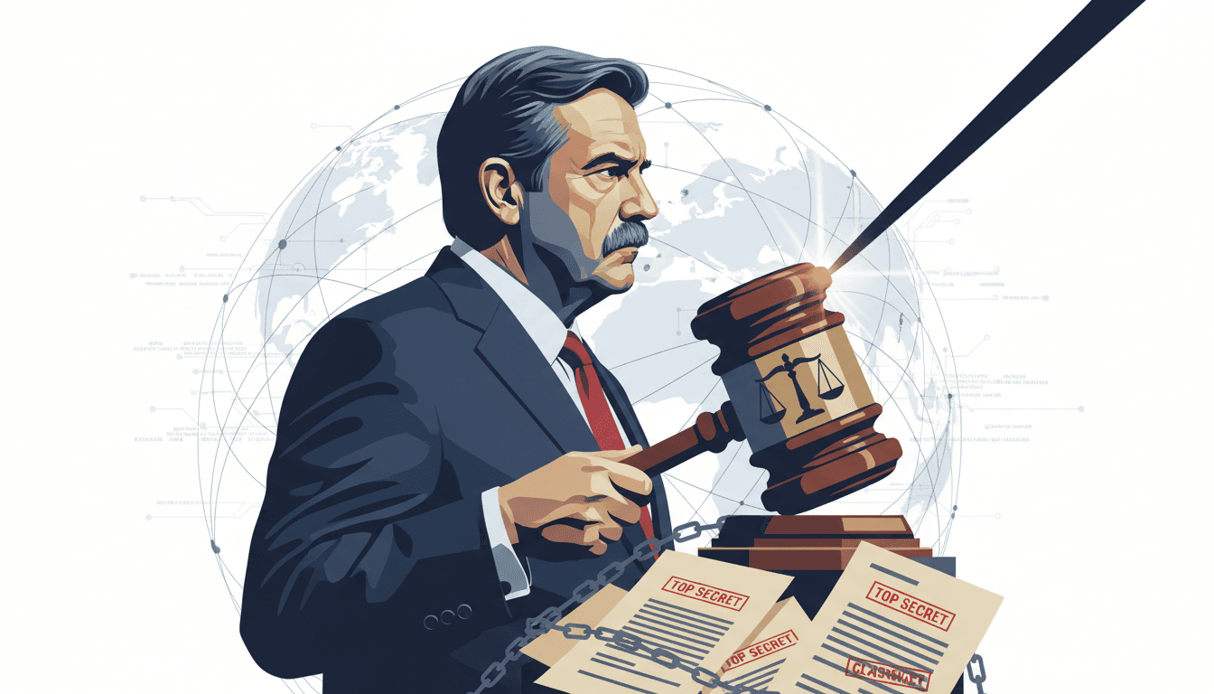 John Bolton in court with classified documents, highlighting his plea deal in the classified documents case.