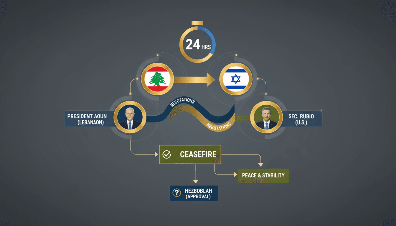 Lebanese President Joseph Aoun discusses ceasefire negotiations with Israel.
