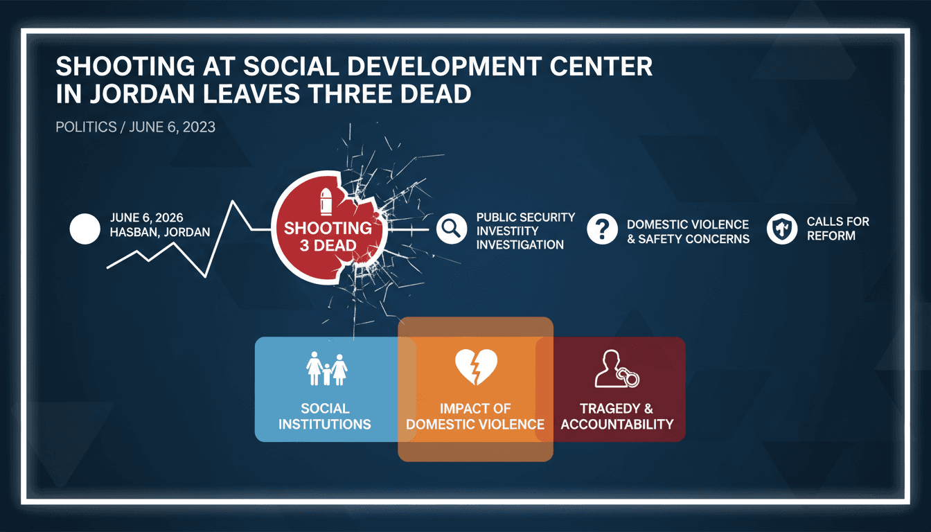 Scene of the shooting incident at a social development center in Hasban, Jordan.
