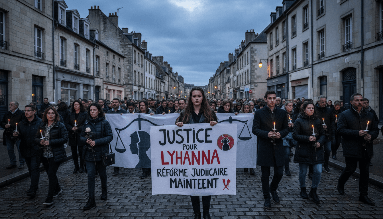 Community members march in memory of Lyhanna, demanding justice and reform.