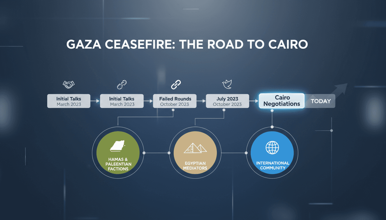 Hamas leaders engage in ceasefire negotiations in Cairo.