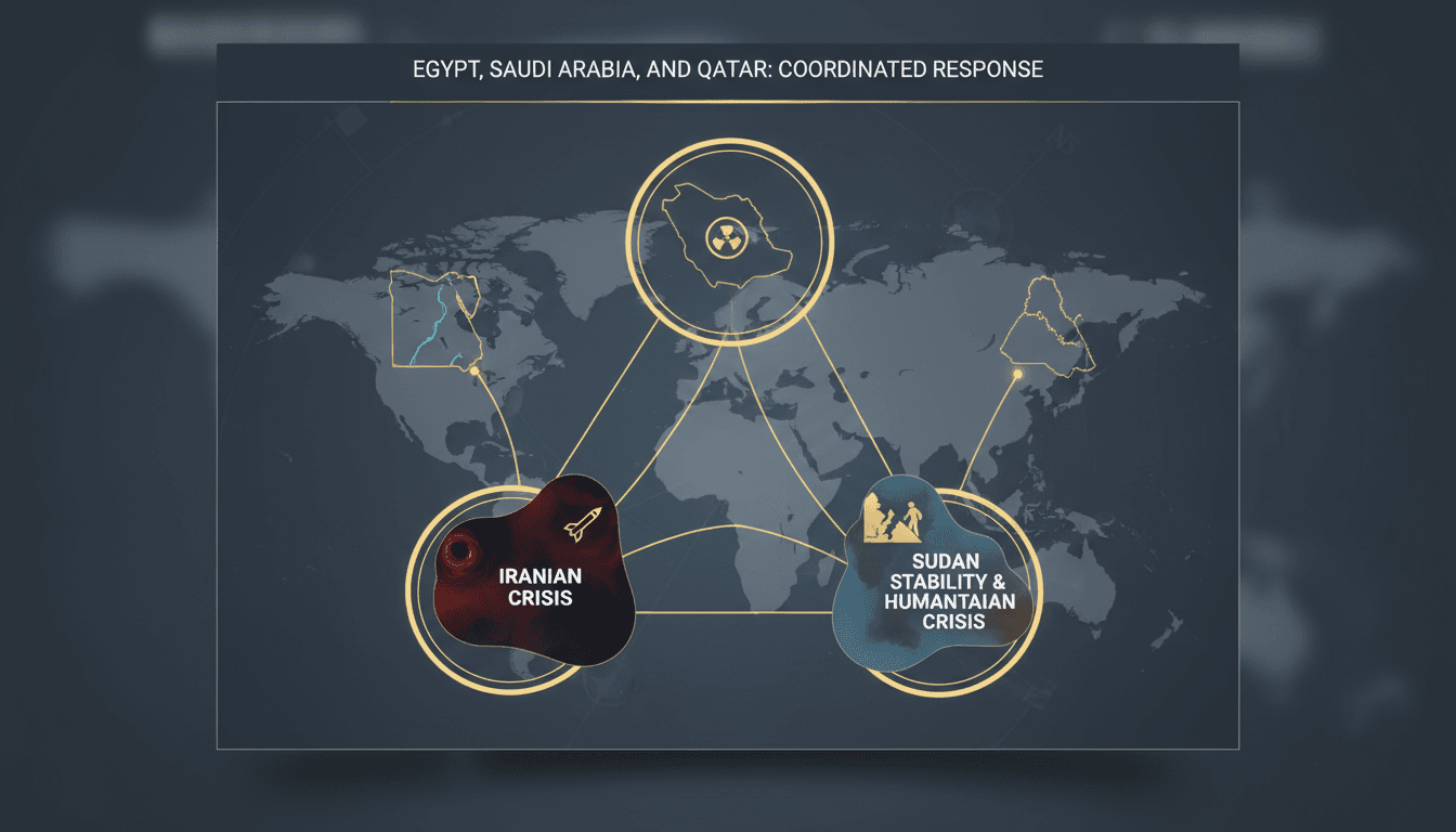Egypt, Saudi Arabia, and Qatar coordinate on Iranian crisis and Sudan stability
