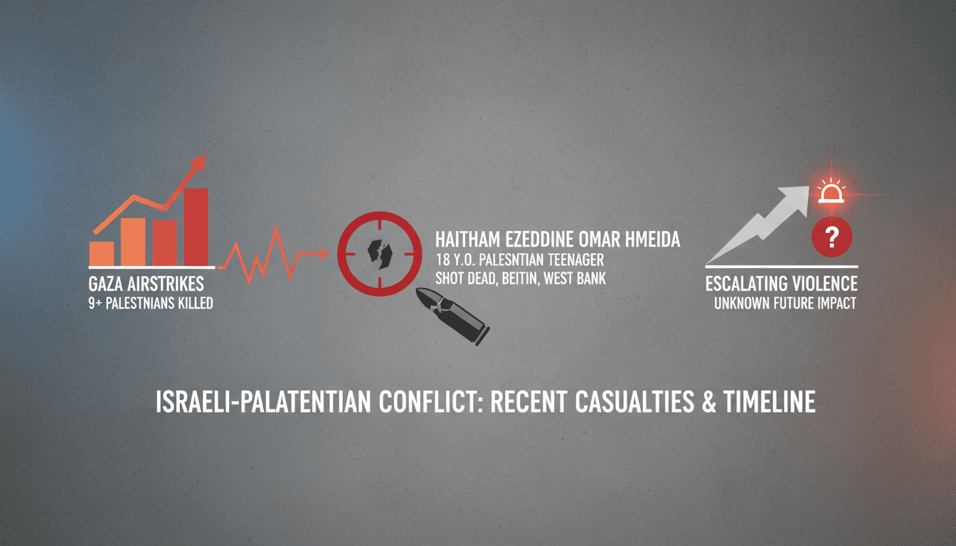 Israeli forces kill Palestinian teenager amid escalating violence in West Bank and Gaza