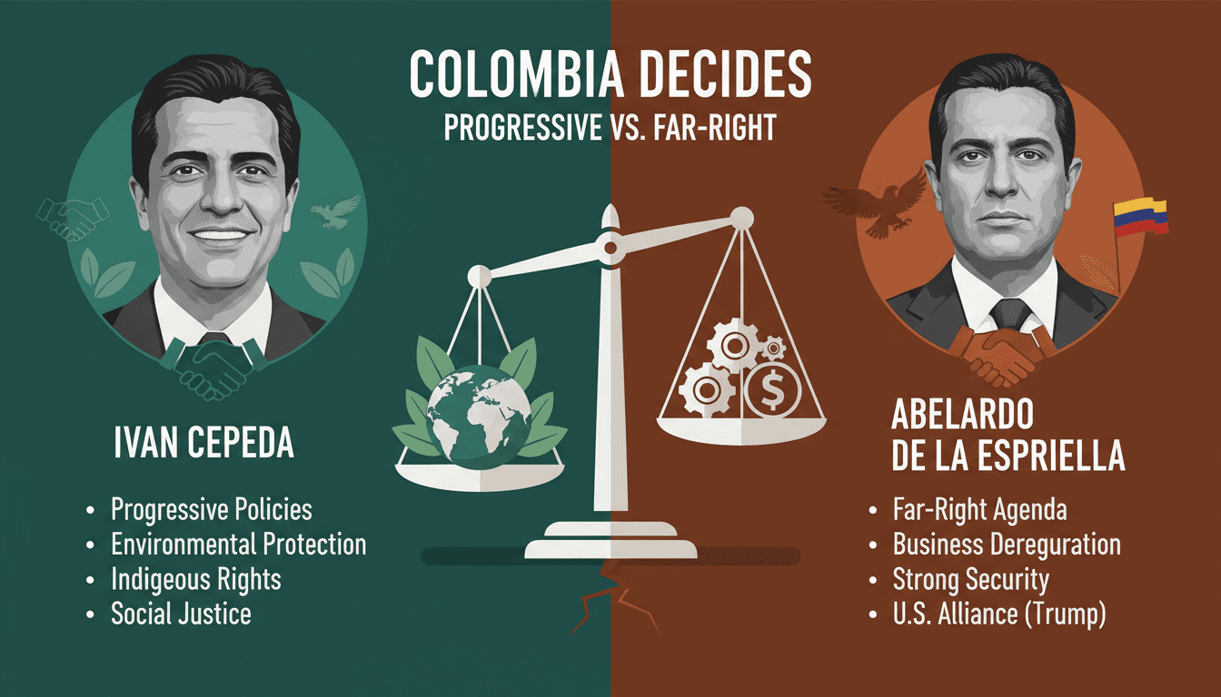 Ivan Cepeda and Abelardo de la Espriella during the Colombian presidential runoff election.