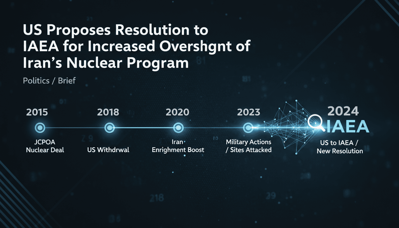 US proposes resolution to IAEA for increased oversight of Iran's nuclear program