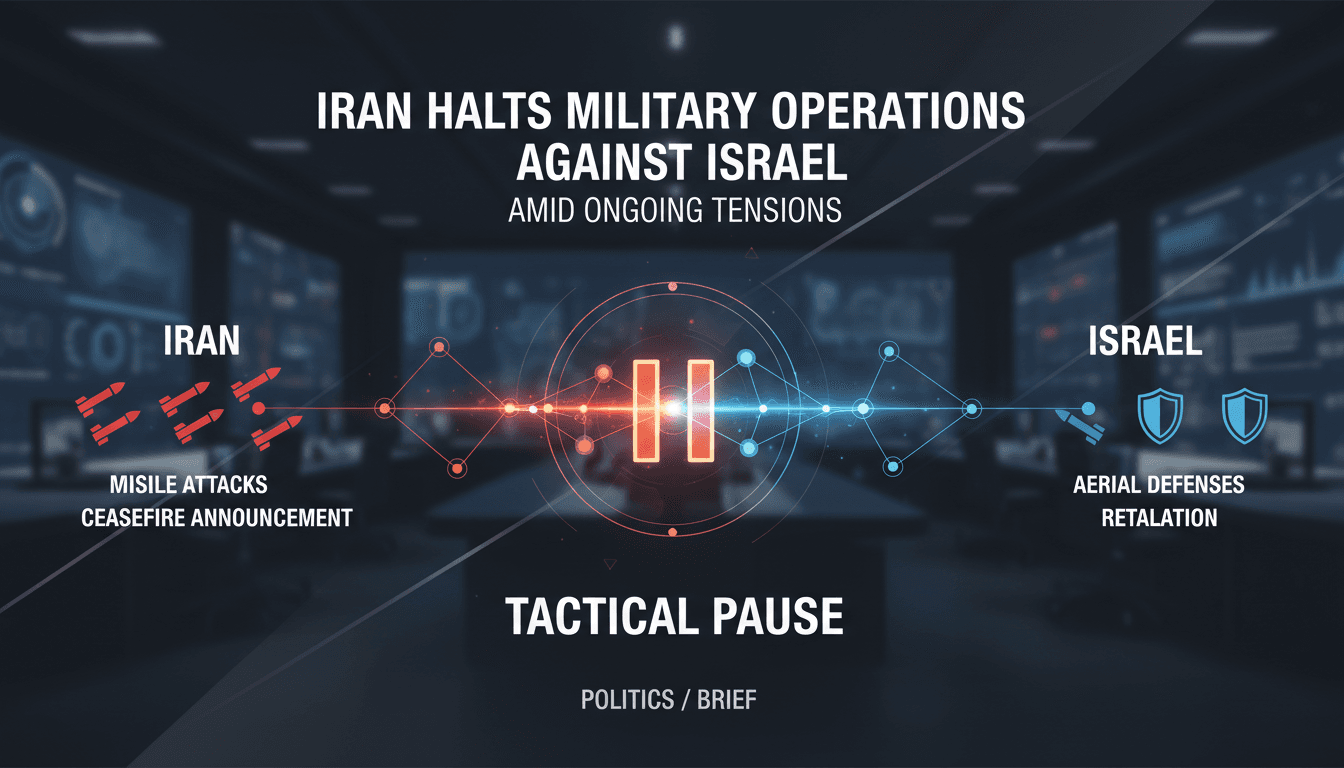 Iranian military operations cease against Israel amidst rising tensions.