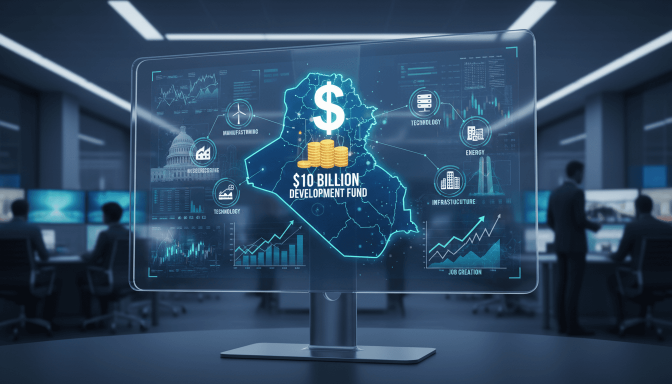 Iraqi Prime Minister Al-Zaidi during a press conference on investment initiatives.