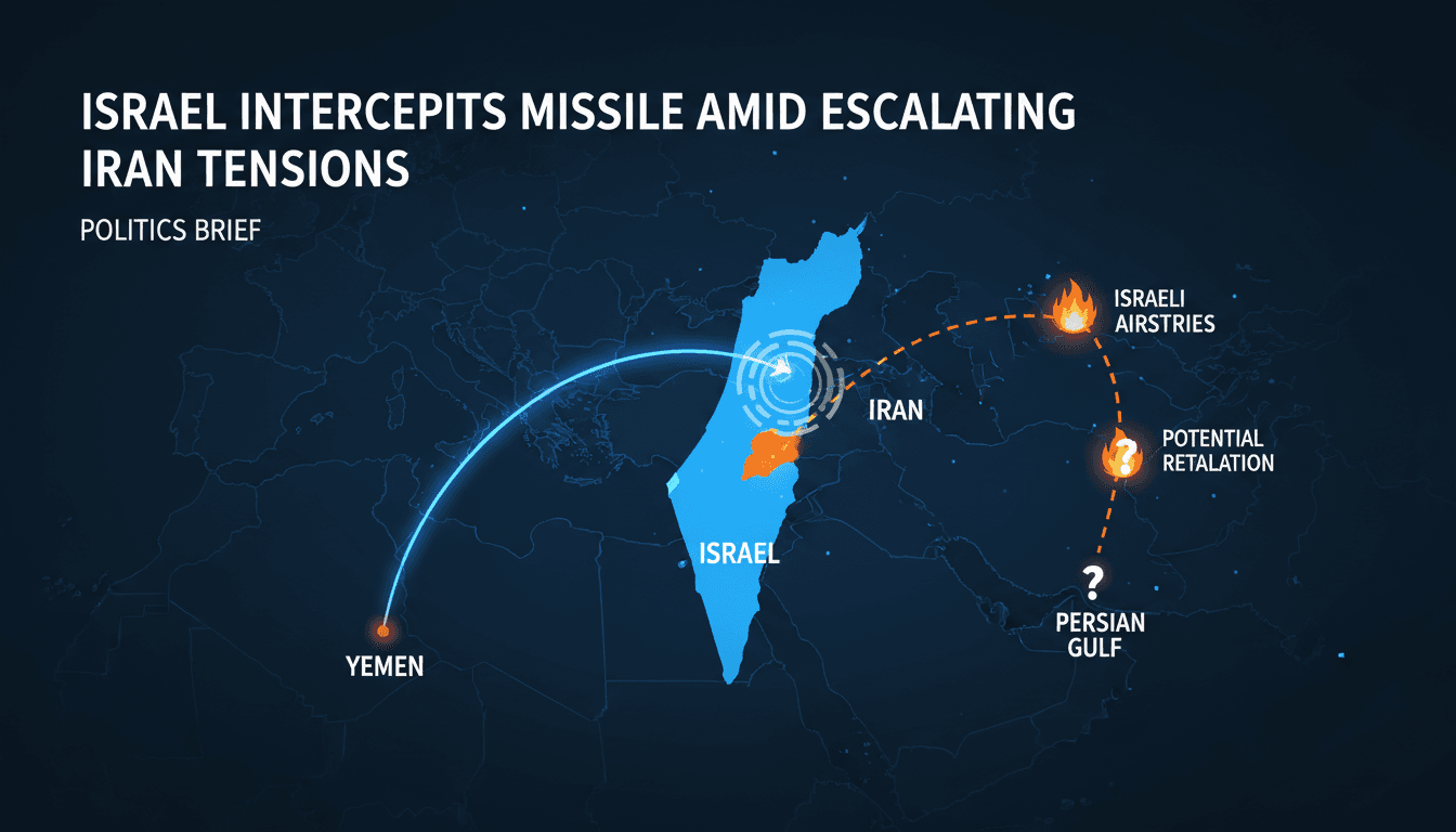 Israeli military intercepts missile launched from Yemen