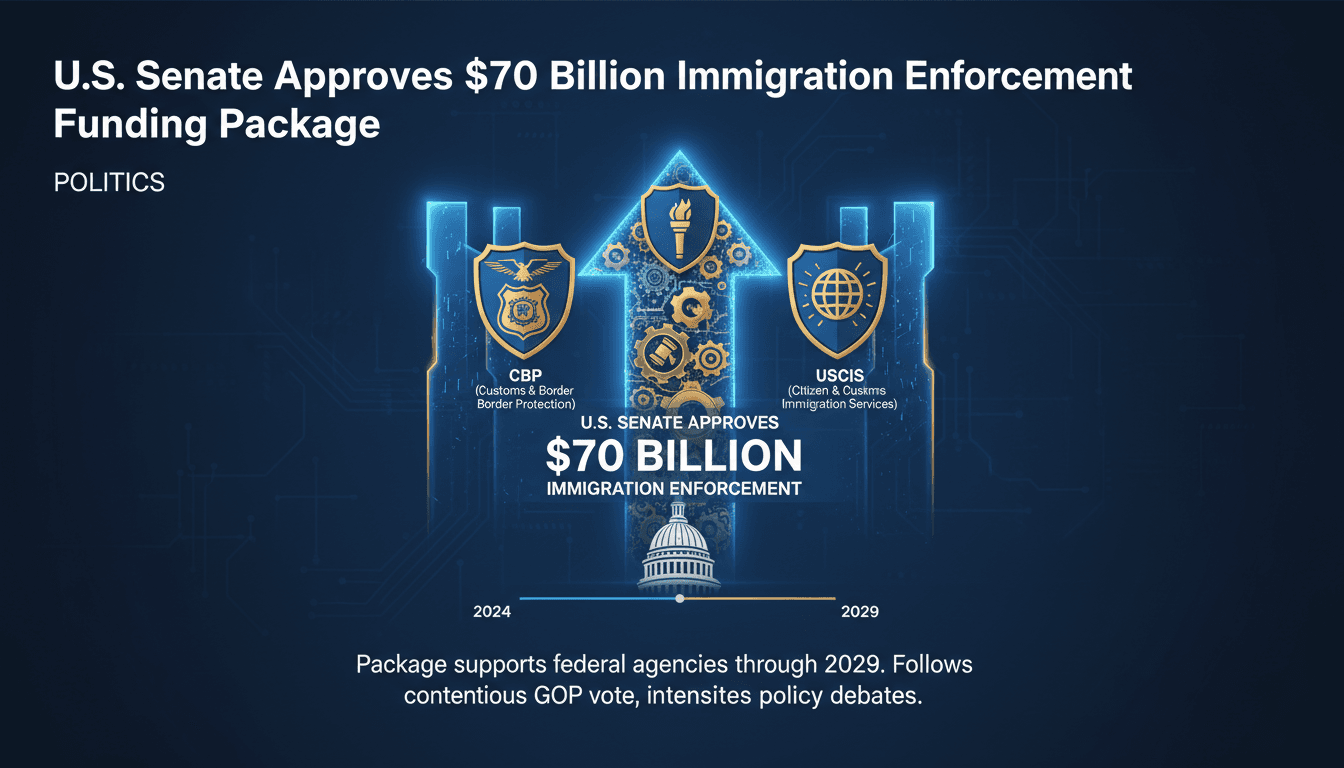 U.S. Senate Approves $70 Billion Immigration Enforcement Funding Package
