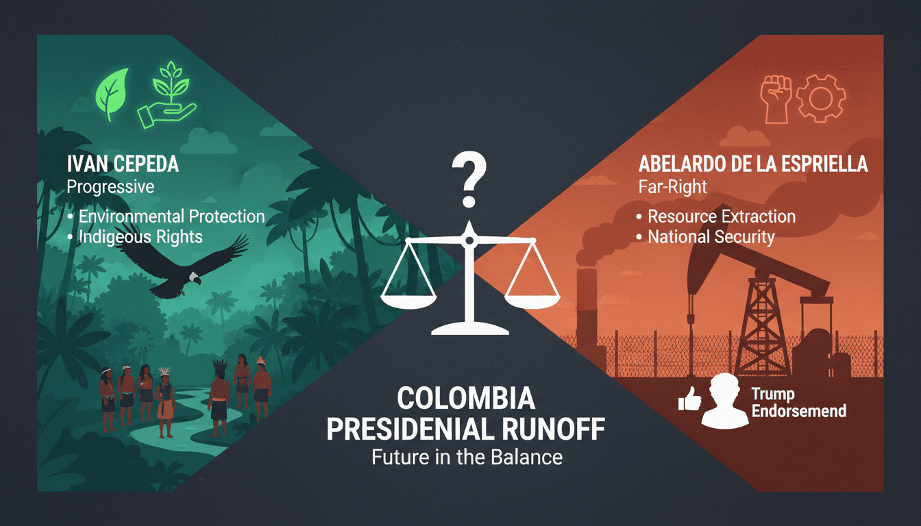 Colombia's presidential runoff election pits progressive Ivan Cepeda against far-right Abelardo de la Espriella