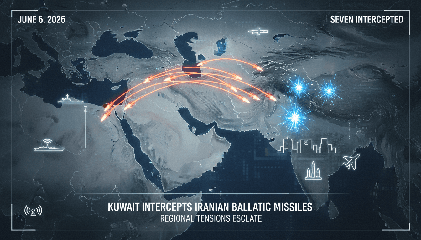 Kuwait intercepts seven Iranian ballistic missiles amid rising regional tensions