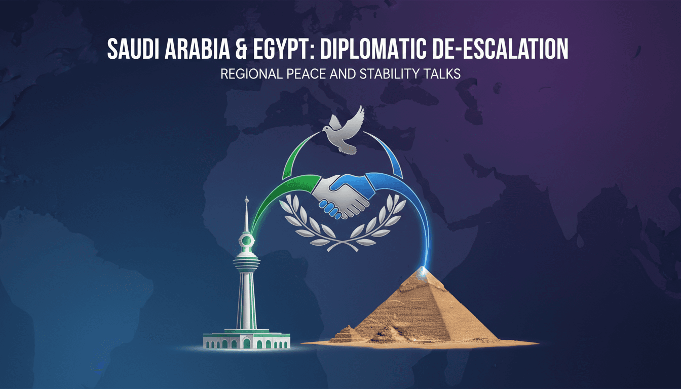 Saudi Arabia and Egypt foreign ministers discussing regional peace