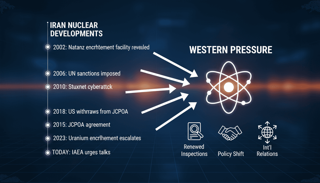 IAEA chief Rafael Grossi addressing nuclear transparency issues with Iran.
