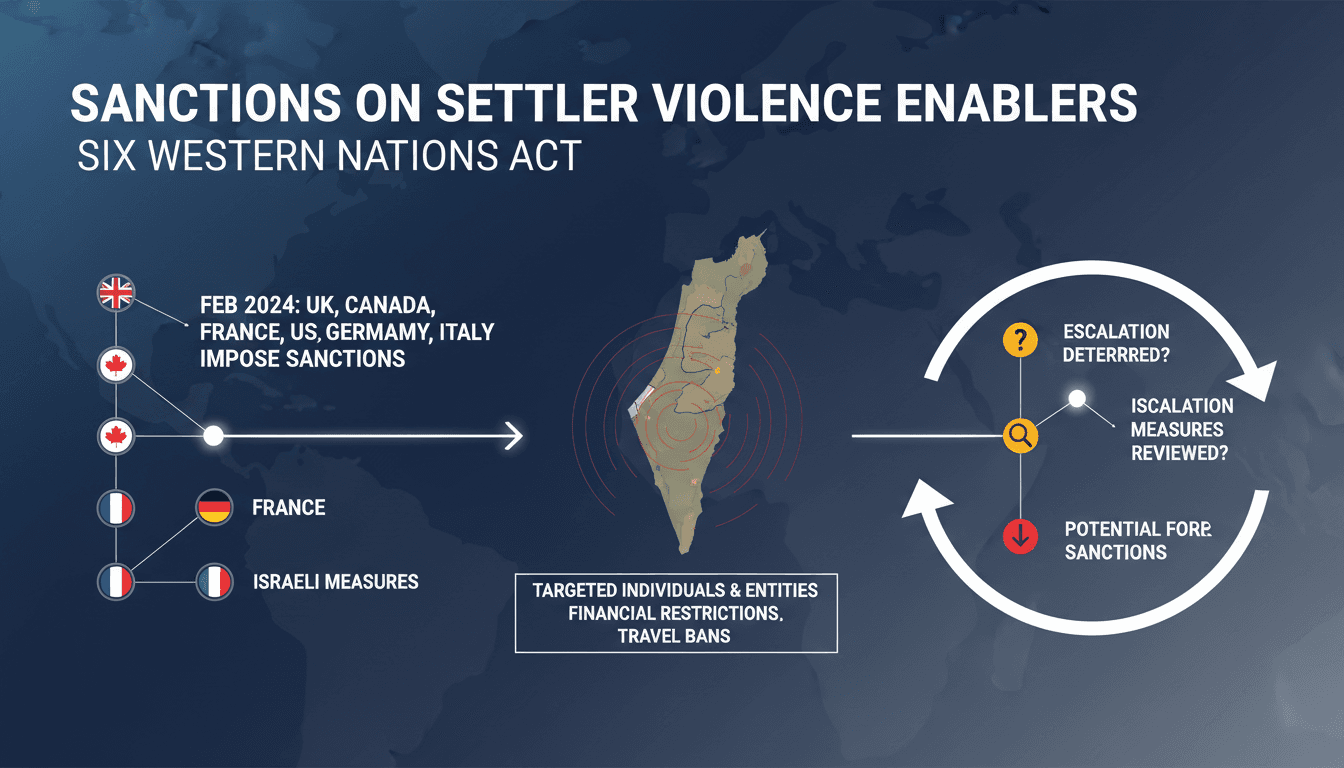 Map highlighting the West Bank and countries imposing sanctions
