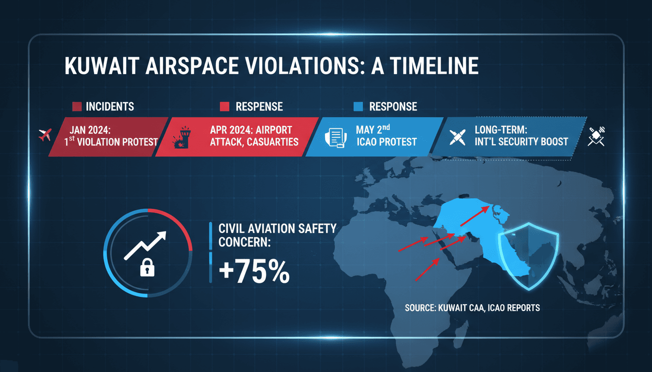 Kuwait protests to ICAO over Iranian airspace violations following recent airport attack