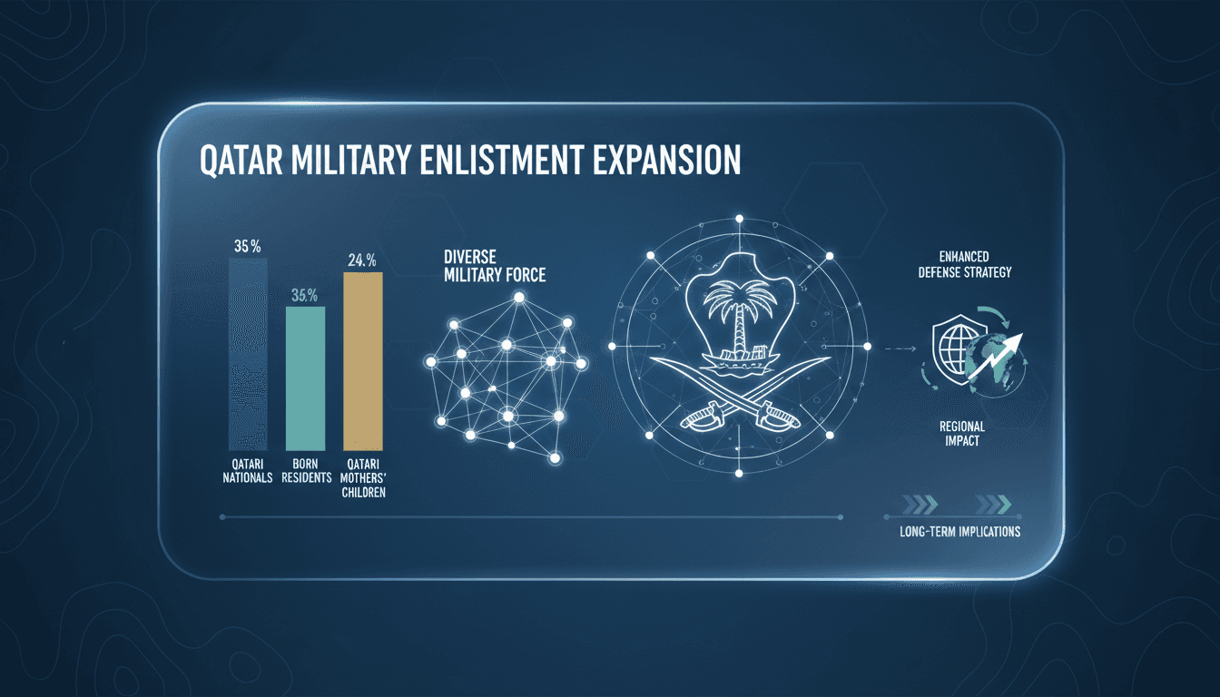 Qatar military enlistment announcement with diverse participants