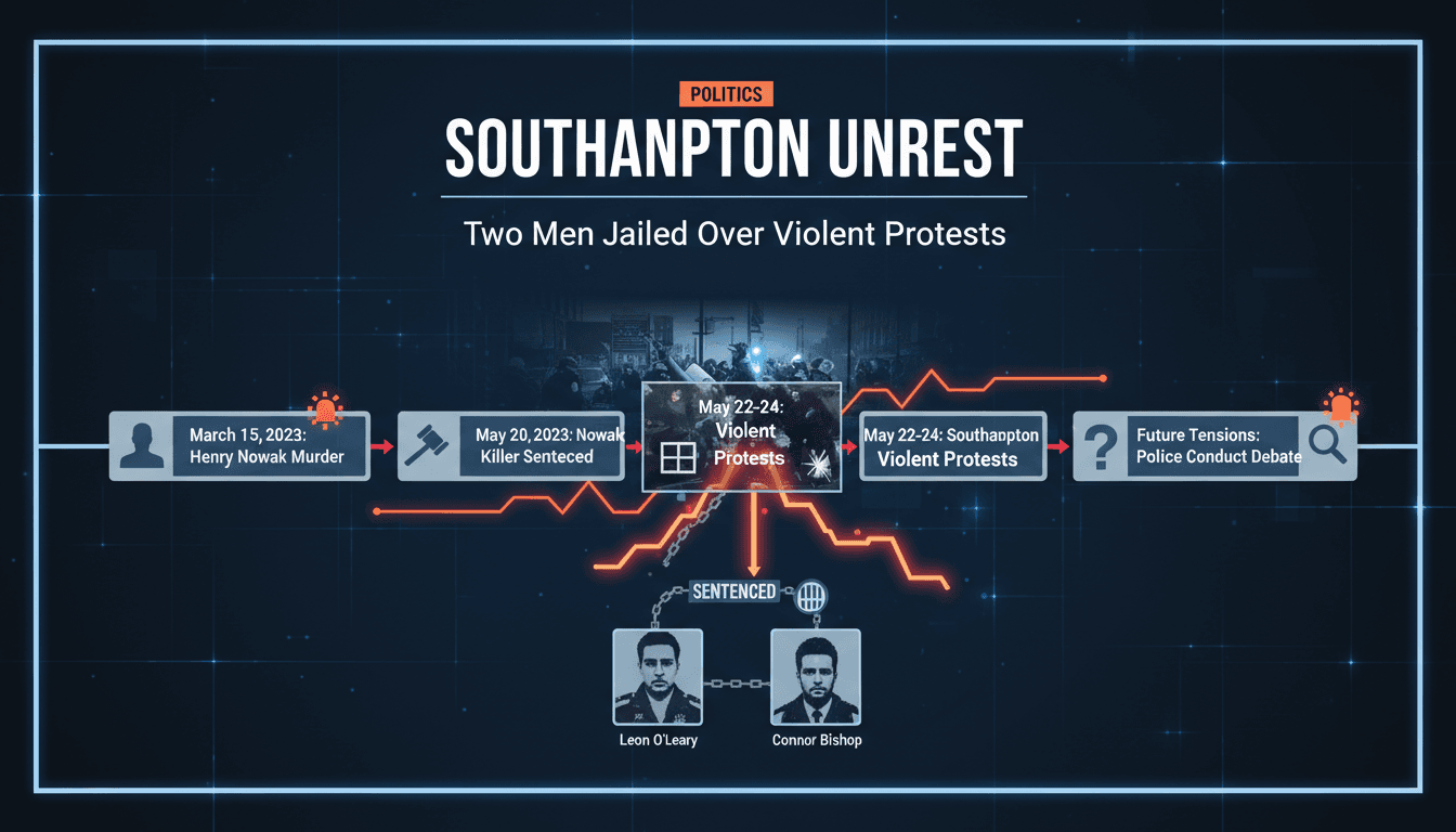 Protesters clashing with police in Southampton following a murder case.