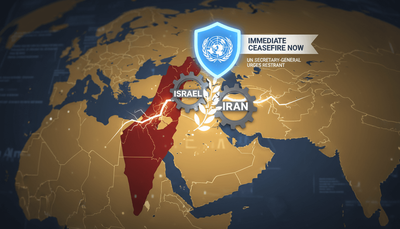 UN Secretary-General Antonio Guterres addressing Middle East tensions.