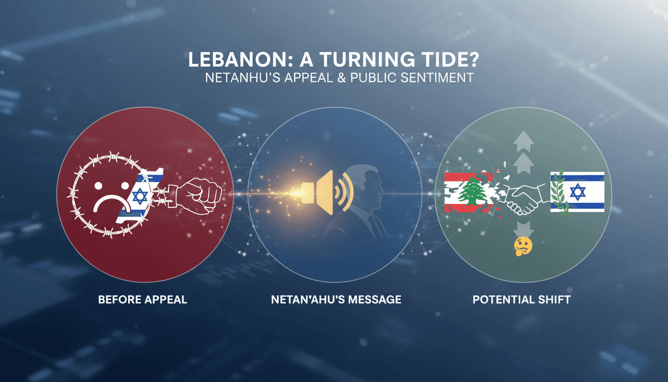 Netanyahu addressing Lebanese citizens in a video message against Hezbollah.