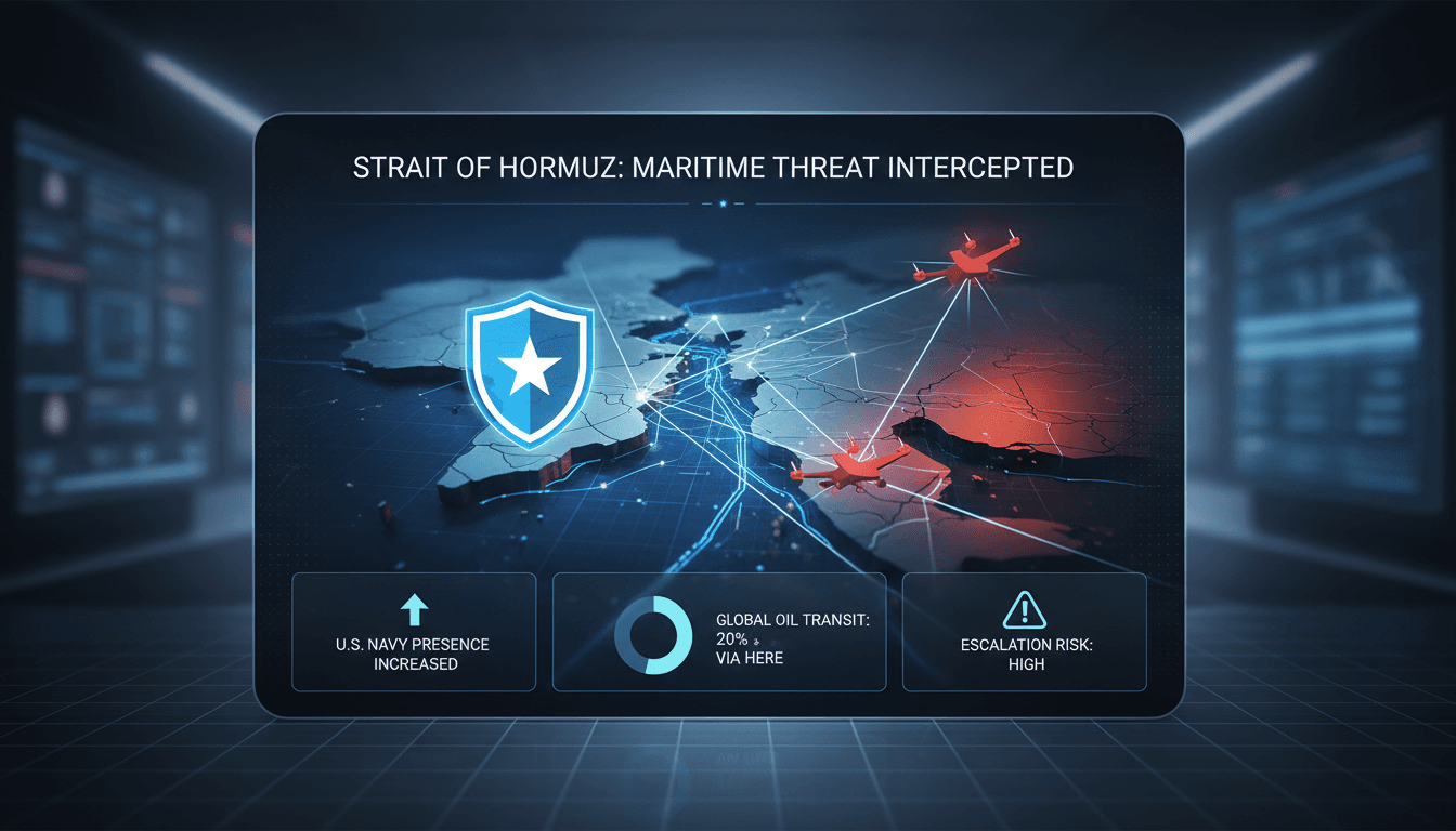 U.S. military intercepts Iranian drones threatening maritime traffic in Strait of Hormuz