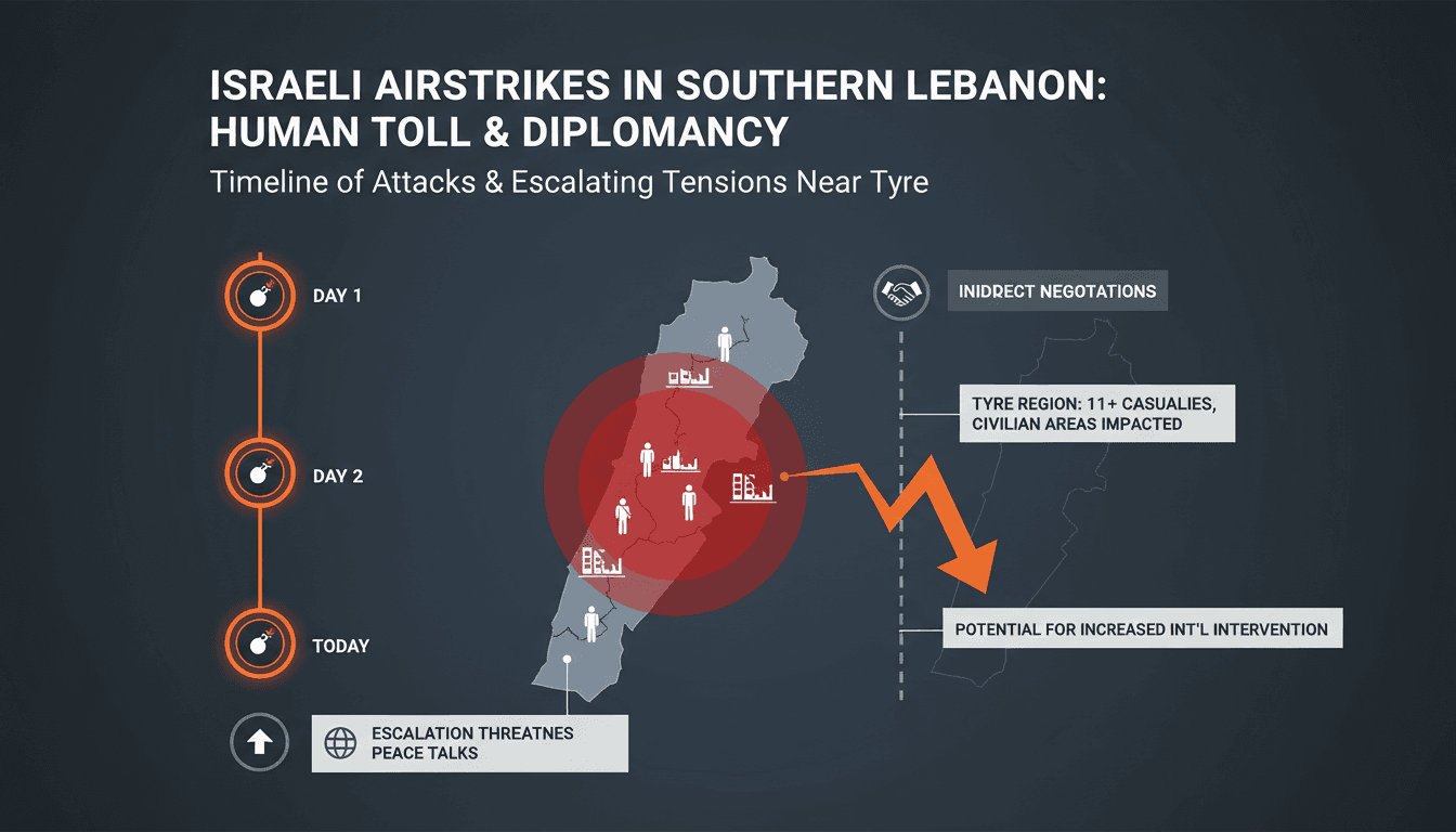 Aerial view of Tyre, Lebanon, highlighting the impact of recent airstrikes.