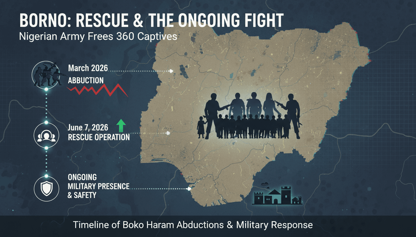 Nigerian army rescues 360 individuals from Boko Haram captivity in Borno State