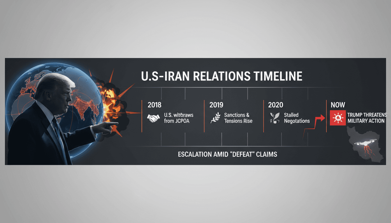 President Trump addressing military action against Iran
