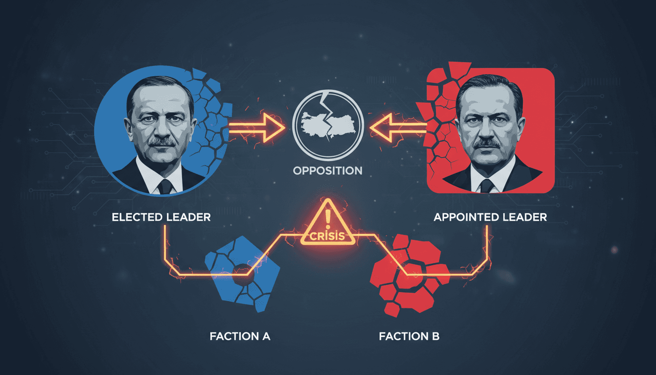 A visual representation of the leadership conflict within Turkey's main opposition party.