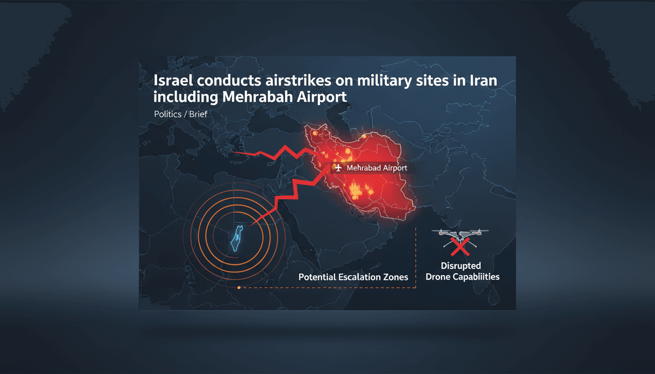 Israel conducts airstrikes on military sites in Iran including Mehrabad Airport