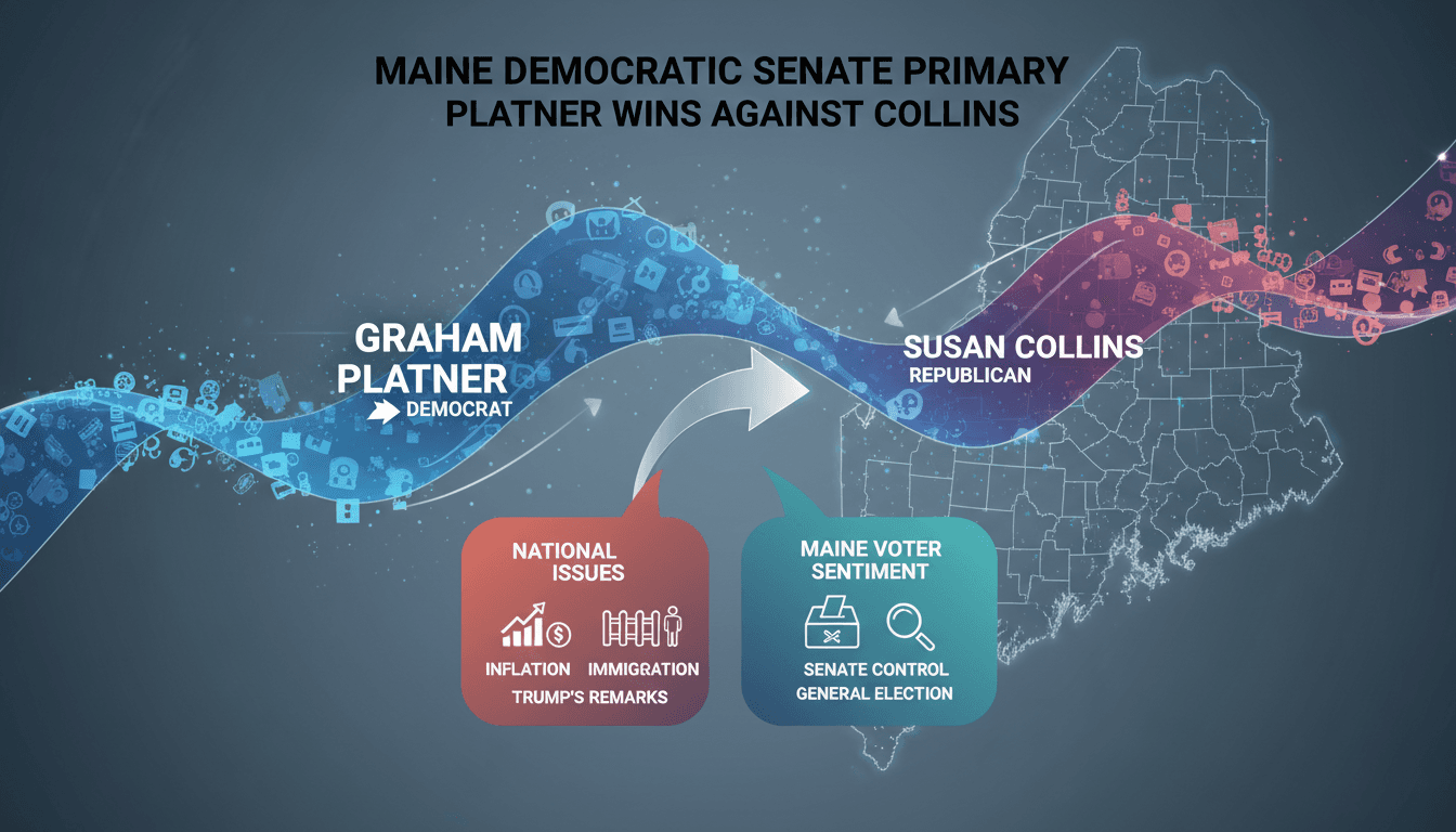 Graham Platner celebrating his victory in the Maine Democratic primary election.