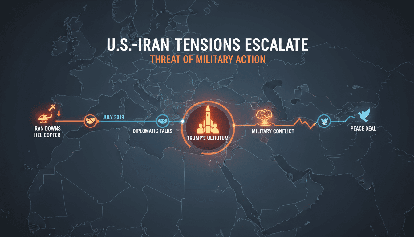 President Trump speaking at a press briefing about Iran tensions.