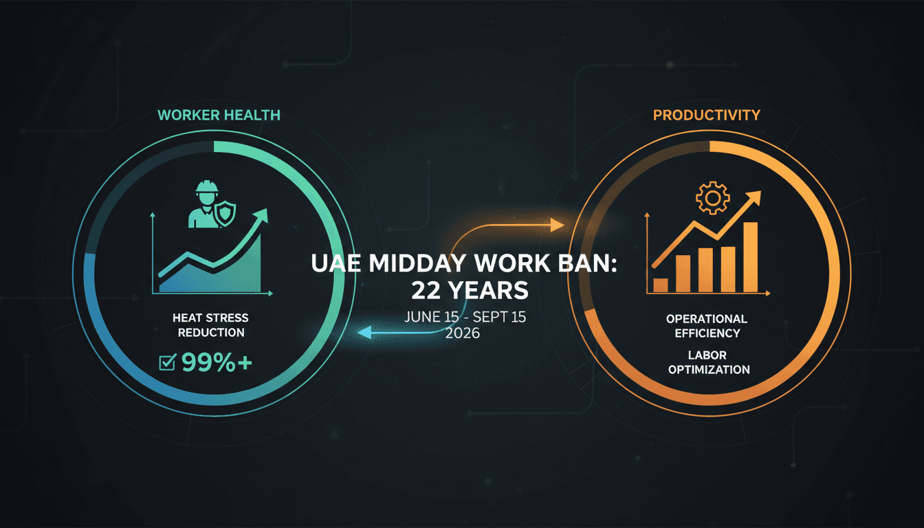 UAE Implements Midday Work Ban for 22nd Year to Protect Workers from Heat Stress