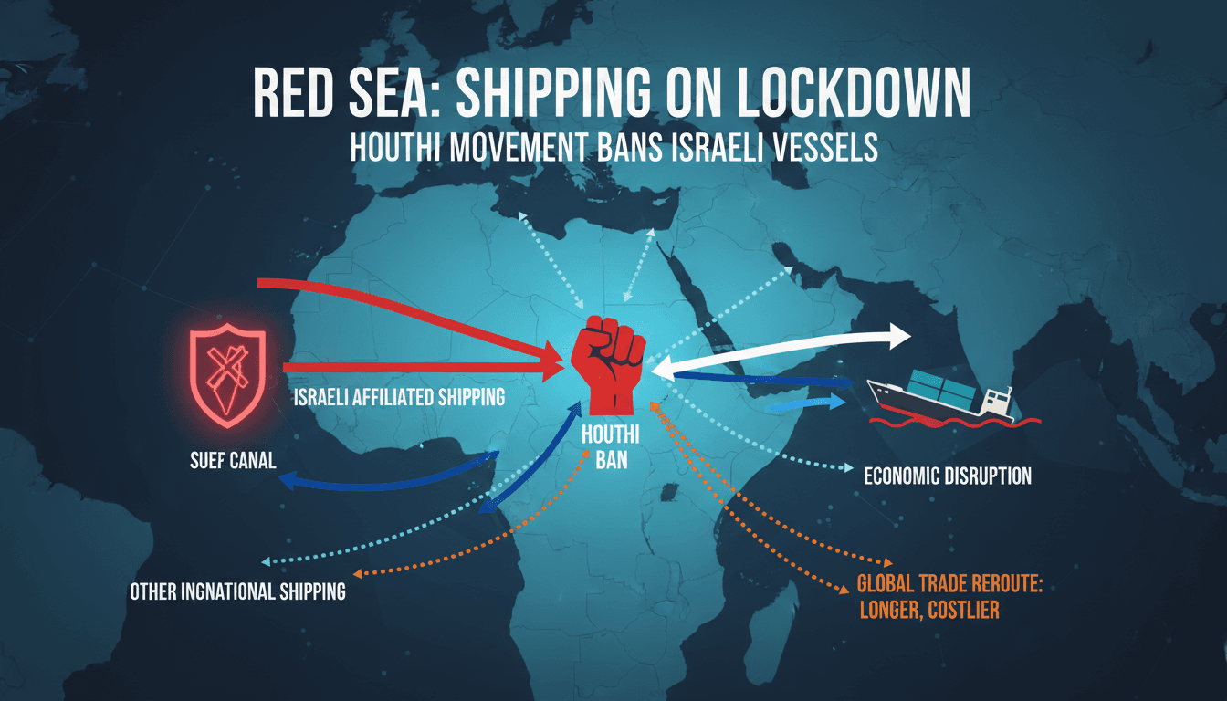 Houthi Movement Bans Israeli Shipping in Red Sea