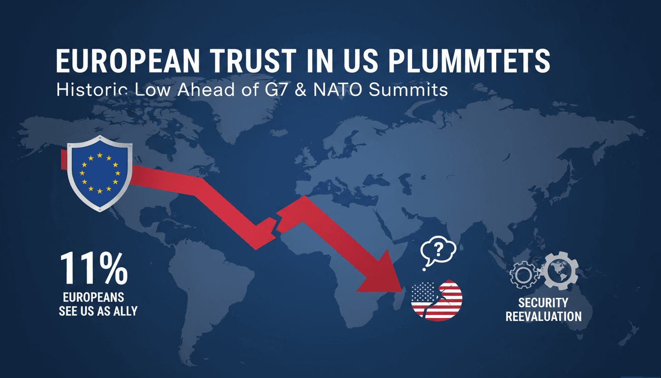 European trust in the US declines ahead of G7 and NATO summits.