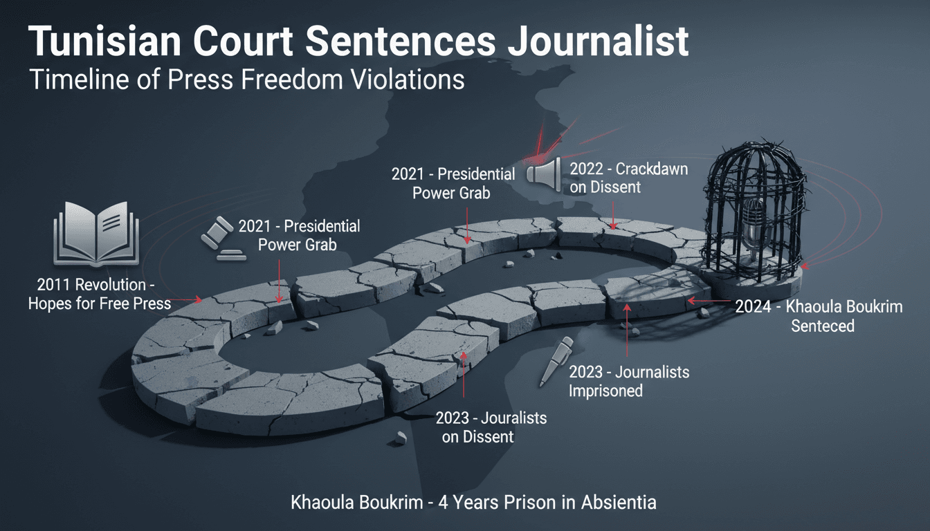 Journalist Khaoula Boukrim sentenced in Tunisia for dissent