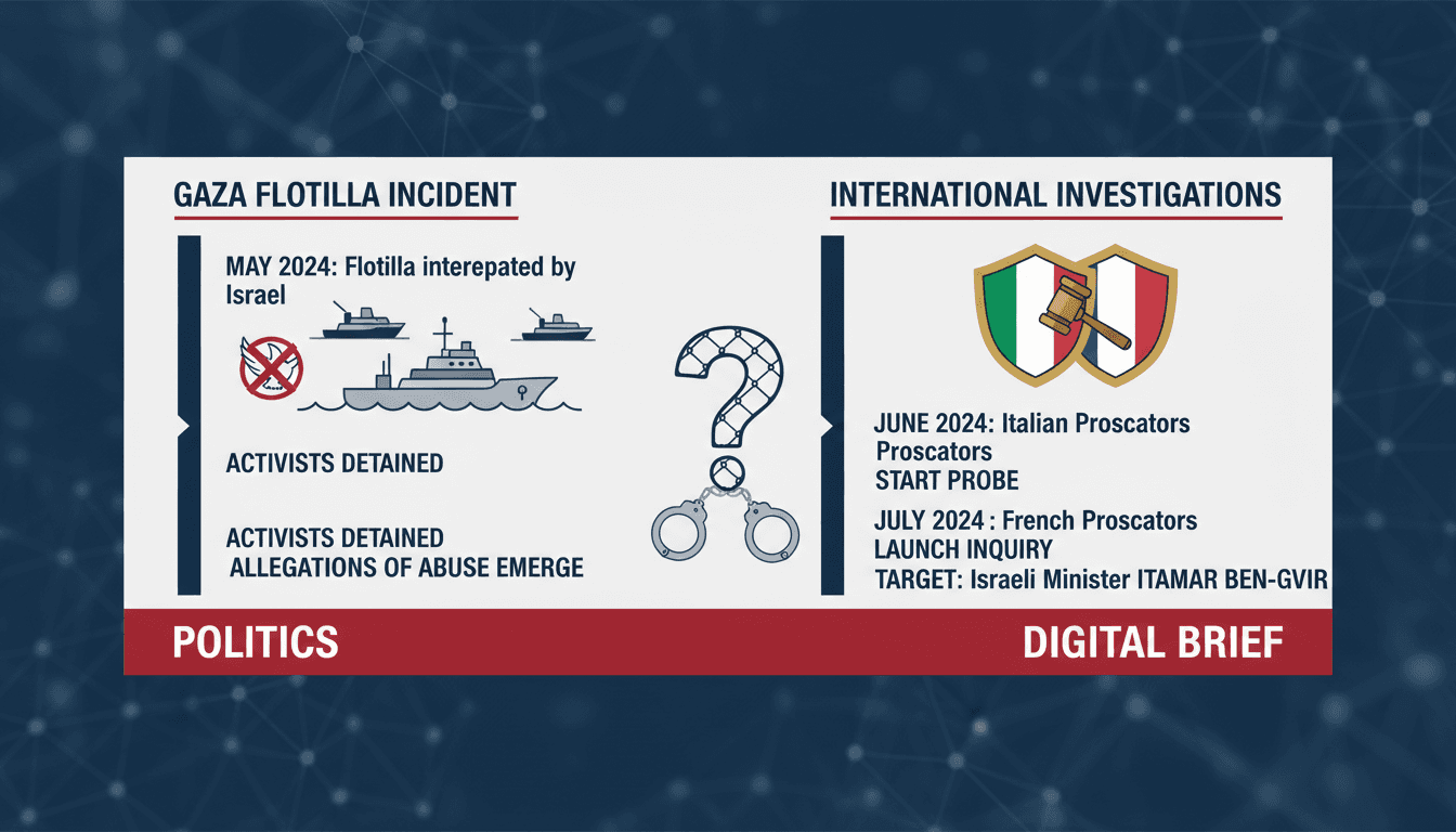 Italy and France launch investigations into Israeli Minister over Gaza flotilla incident