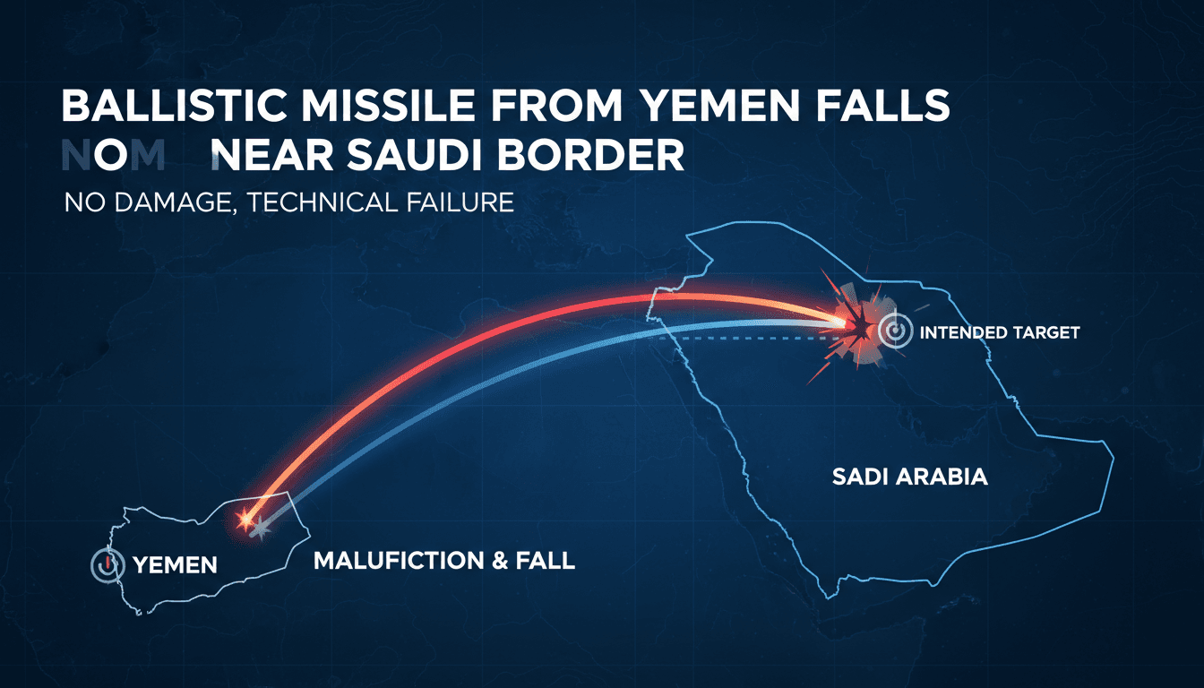 Ballistic missile from Yemen falls near Saudi border without causing damage
